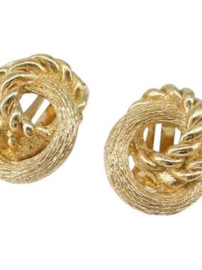 Christian Dior Earring metal Gold Auth